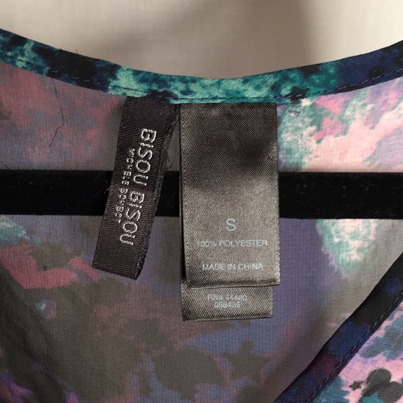 Bisou Bisou Colorful Women’s sheer Blouse Sz. S - Picture 3 of 5